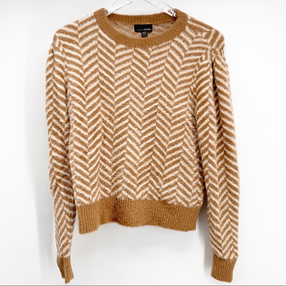 NWT Lucy Paris Women’s Zoe Chevron Sweater Size XS